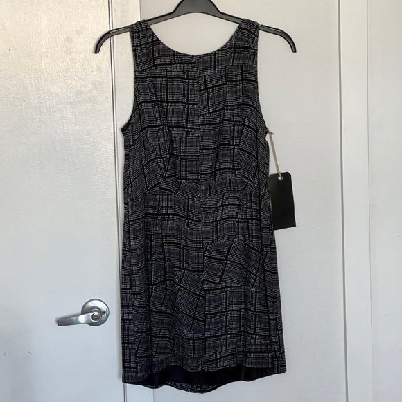 NWT RAG & BONE Tribeca Dress Gray Black Plaid sz 10 Sleeveless Mini - Picture 1 of 16